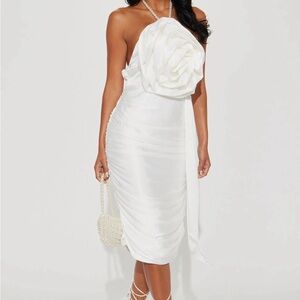 Rose Midi Dress - White
